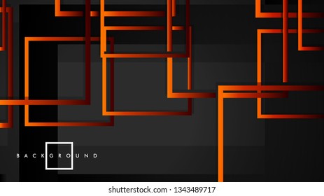Vector Modern Abstract Squares Backgrounds . with a black red orange gradient. eps 10 template