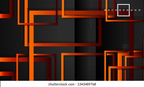 Vector Modern Abstract Squares Backgrounds . with a black red orange gradient. eps 10 template