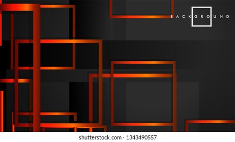 Vector Modern Abstract Squares Backgrounds . with a black orange gradient. eps 10 template