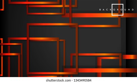 Vector Modern Abstract Squares Backgrounds . with a black orange gradient. eps 10 template