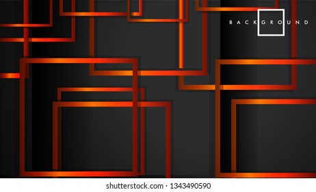 Vector Modern Abstract Squares Backgrounds . with a black orange gradient. eps 10 template