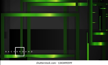 Vector Modern Abstract Squares Backgrounds . with a black and green metal color gradient. eps 10 template