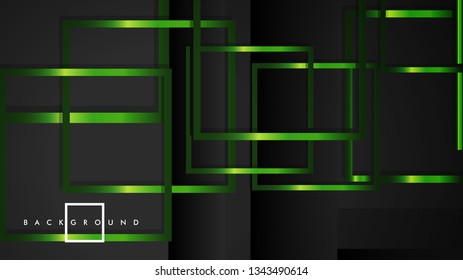 Vector Modern Abstract Squares Backgrounds . with a black and green metal color gradient. eps 10 template