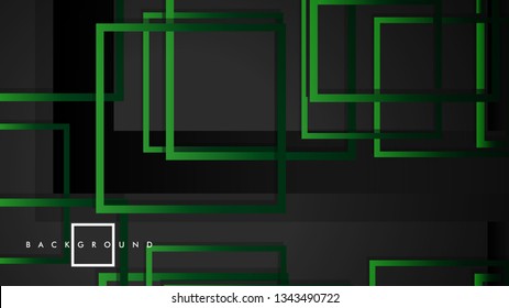 Vector Modern Abstract Squares Backgrounds . with a black green gradient. eps 10 template