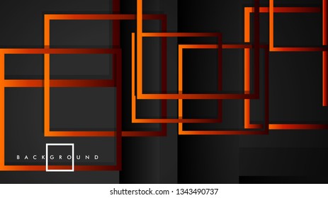 Vector Modern Abstract Squares Backgrounds . with a black red orange gradient. eps 10 template