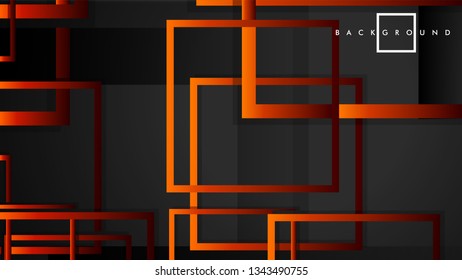 Vector Modern Abstract Squares Backgrounds . with a black red orange gradient. eps 10 template