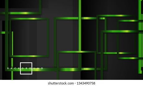 Vector Modern Abstract Squares Backgrounds . with a black and green metal color gradient. eps 10 template