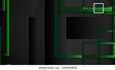 Vector Modern Abstract Squares Backgrounds . with a black green gradient. eps 10 template