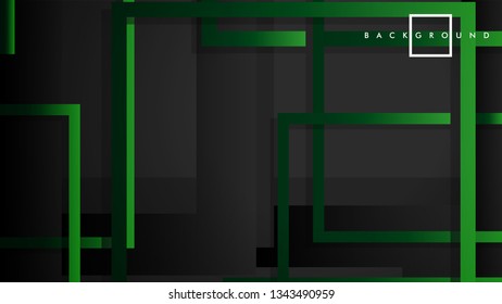 Vector Modern Abstract Squares Backgrounds . with a black green gradient. eps 10 template