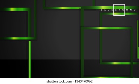 Vector Modern Abstract Squares Backgrounds . with a black and green metal color gradient. eps 10 template