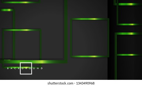 Vector Modern Abstract Squares Backgrounds . with a black and green metal color gradient. eps 10 template