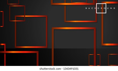 Vector Modern Abstract Squares Backgrounds . with a black orange gradient. eps 10 template