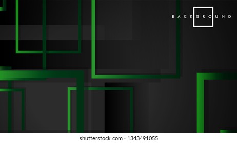 Vector Modern Abstract Squares Backgrounds . with a black green gradient. eps 10 template
