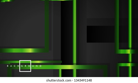 Vector Modern Abstract Squares Backgrounds . with a black and green metal color gradient. eps 10 template