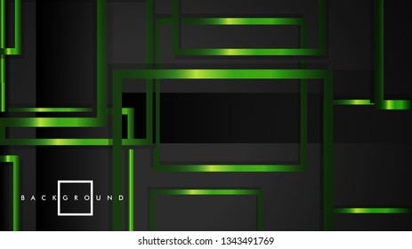 Vector Modern Abstract Squares Backgrounds . with a black and green metal color gradient. eps 10 template