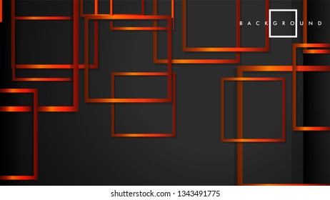 Vector Modern Abstract Squares Backgrounds . with a black orange gradient. eps 10 template