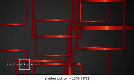 Vector Modern Abstract Squares Backgrounds . with a black and red metal color gradient. eps 10 template