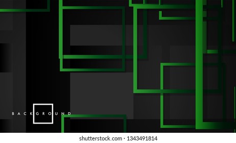 Vector Modern Abstract Squares Backgrounds . with a black green gradient. eps 10 template