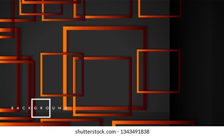 Vector Modern Abstract Squares Backgrounds . with a black red orange gradient. eps 10 template