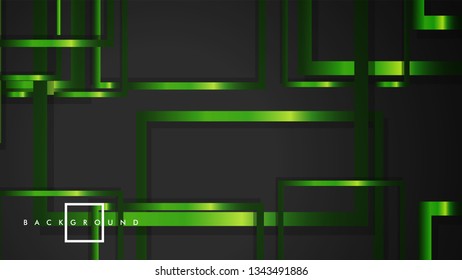 Vector Modern Abstract Squares Backgrounds . with a black and green metal color gradient. eps 10 template