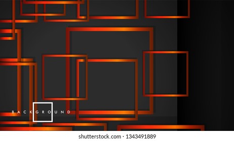 Vector Modern Abstract Squares Backgrounds . with a black orange gradient. eps 10 template