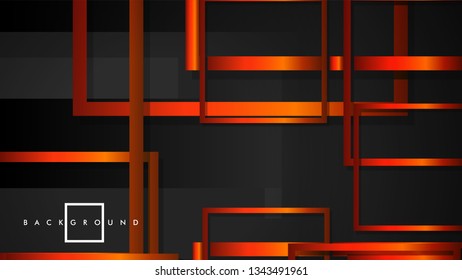 Vector Modern Abstract Squares Backgrounds . with a black orange gradient. eps 10 template