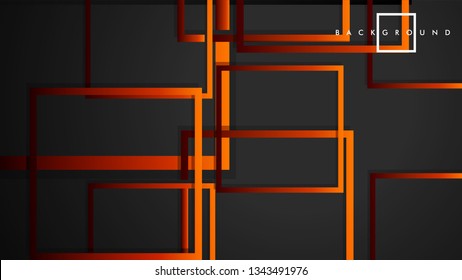 Vector Modern Abstract Squares Backgrounds . with a black red orange gradient. eps 10 template