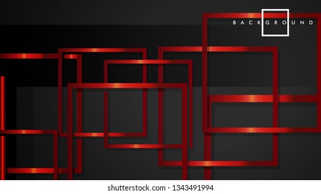 Vector Modern Abstract Squares Backgrounds . with a black and red metal color gradient. eps 10 template