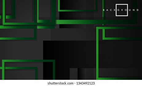 Vector Modern Abstract Squares Backgrounds . with a black green gradient. eps 10 template