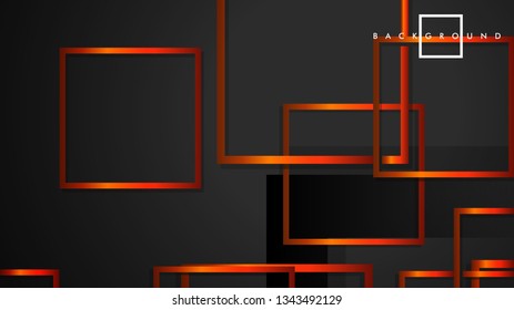 Vector Modern Abstract Squares Backgrounds . with a black orange gradient. eps 10 template
