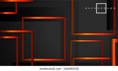Vector Modern Abstract Squares Backgrounds . with a black orange gradient. eps 10 template