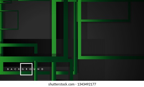 Vector Modern Abstract Squares Backgrounds . with a black green gradient. eps 10 template