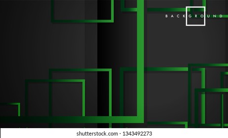 Vector Modern Abstract Squares Backgrounds . with a black green gradient. eps 10 template