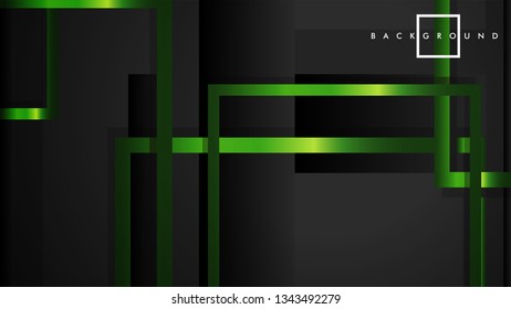 Vector Modern Abstract Squares Backgrounds . with a black and green metal color gradient. eps 10 template