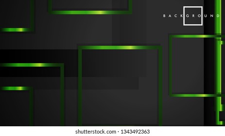 Vector Modern Abstract Squares Backgrounds . with a black and green metal color gradient. eps 10 template