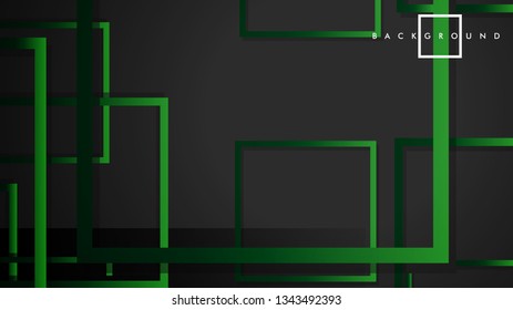 Vector Modern Abstract Squares Backgrounds . with a black green gradient. eps 10 template