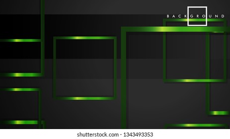 Vector Modern Abstract Squares Backgrounds . with a black and green metal color gradient. eps 10 template