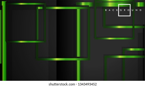 Vector Modern Abstract Squares Backgrounds . with a black and green metal color gradient. eps 10 template