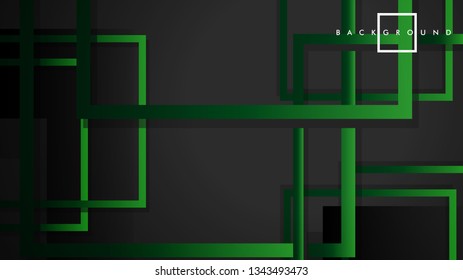 Vector Modern Abstract Squares Backgrounds . with a black green gradient. eps 10 template