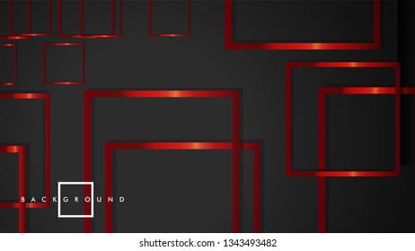 Vector Modern Abstract Squares Backgrounds . with a black and red metal color gradient. eps 10 template