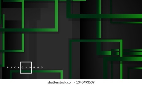 Vector Modern Abstract Squares Backgrounds . with a black green gradient. eps 10 template