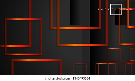 Vector Modern Abstract Squares Backgrounds . with a black orange gradient. eps 10 template