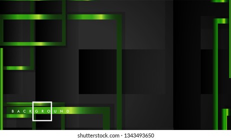 Vector Modern Abstract Squares Backgrounds . with a black and green metal color gradient. eps 10 template
