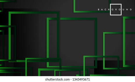 Vector Modern Abstract Squares Backgrounds . with a black green gradient. eps 10 template