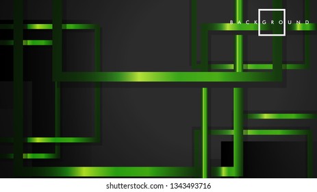 Vector Modern Abstract Squares Backgrounds . with a black and green metal color gradient. eps 10 template