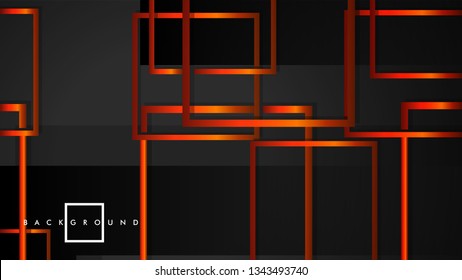 Vector Modern Abstract Squares Backgrounds . with a black orange gradient. eps 10 template