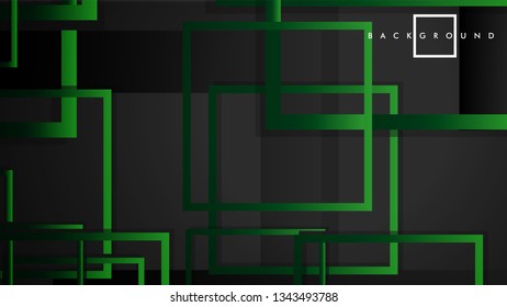 Vector Modern Abstract Squares Backgrounds . with a black green gradient. eps 10 template