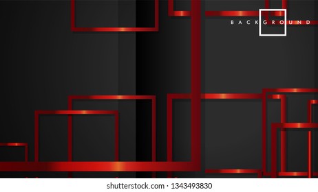 Vector Modern Abstract Squares Backgrounds . with a black and red metal color gradient. eps 10 template