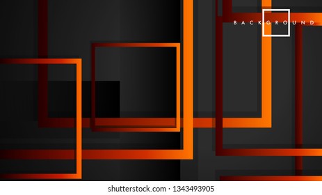 Vector Modern Abstract Squares Backgrounds . with a black red orange gradient. eps 10 template