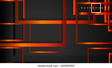 Vector Modern Abstract Squares Backgrounds . with a black orange gradient. eps 10 template